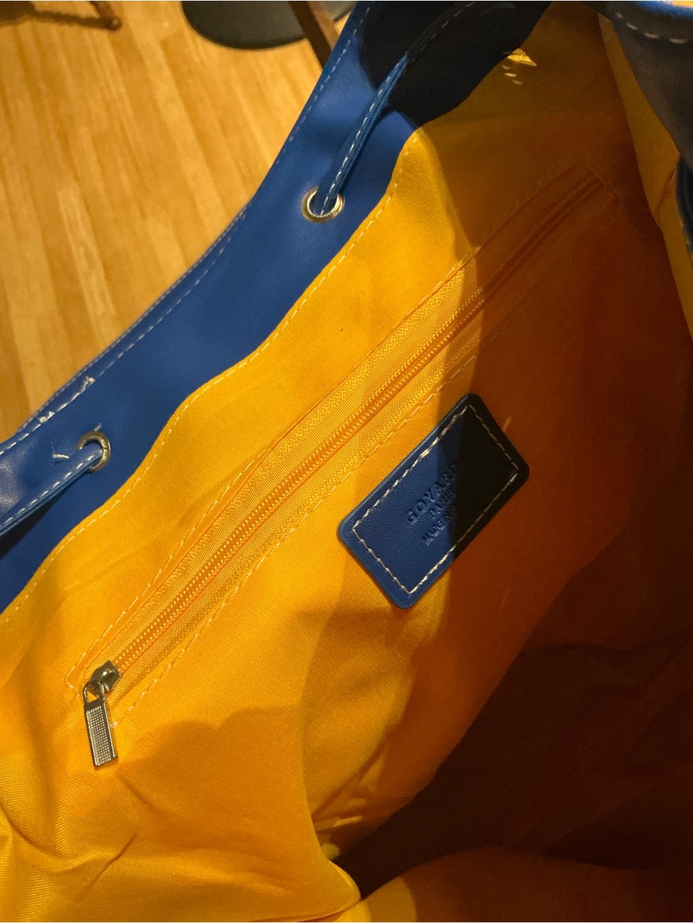 Goyard Blue Chevron Backpack - Picture 6 of 7